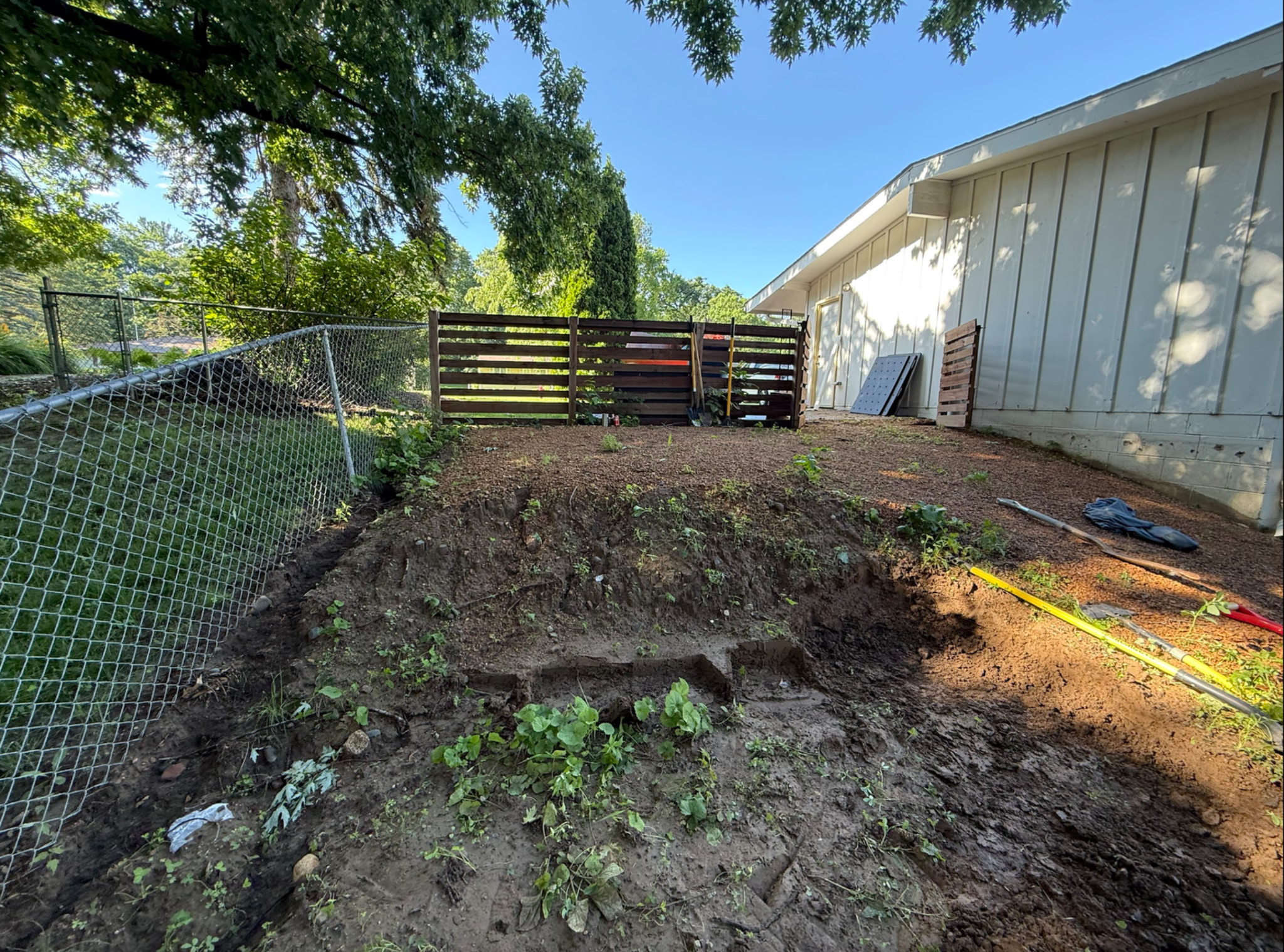 Finished landscaped residential yard